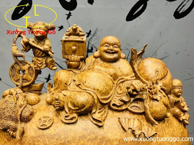 Di Lặc Tam Tiểu Gỗ Nu Ngọc Am Di Lặc Tam Tiểu Gỗ Nu Ngọc Am