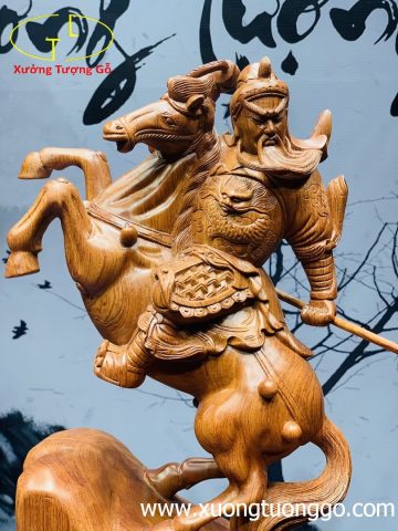 Quan Công cưỡi ngựa gỗ hương. Quan Công cưỡi ngựa gỗ hương.