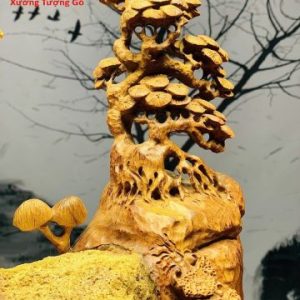 Ông thọ ôm đá gỗ hương.