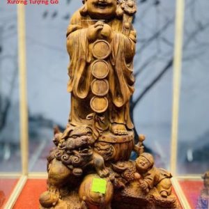 Di Lặc chúc phúc nhị tiểu dị nghê gỗ sưa