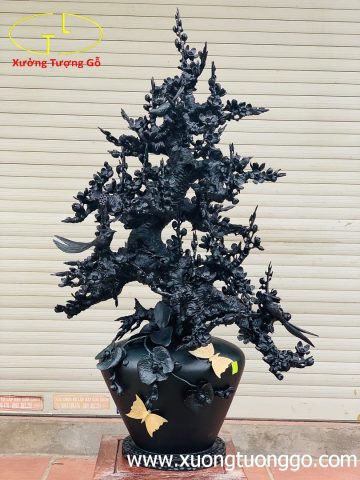 Bình hoa mai gỗ mun sừng Khánh Hòa Bình hoa mai gỗ mun sừng Khánh Hòa
