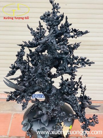 Bình hoa mai gỗ mun sừng Khánh Hòa Bình hoa mai gỗ mun sừng Khánh Hòa