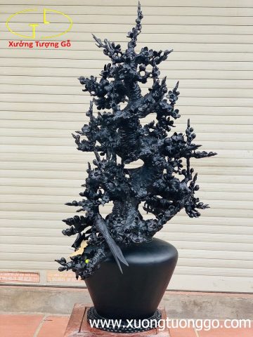 Bình hoa mai gỗ mun sừng Khánh Hòa Bình hoa mai gỗ mun sừng Khánh Hòa