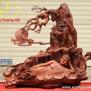 Nhất tâm bái Phật gỗ sưa
