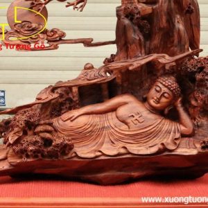 Nhất tâm bái Phật gỗ sưa