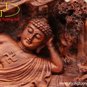 Nhất tâm bái Phật gỗ sưa