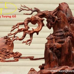 Nhất tâm bái Phật gỗ sưa