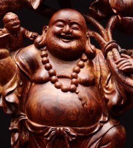 Di Lặc tam tiểu cá chép gỗ cẩm lai