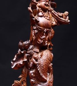 Di Lặc tam tiểu cá chép gỗ cẩm lai