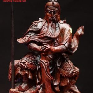 Quan Công chống đao gỗ trắc.