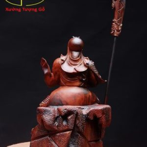 Quan Công chống đao gỗ trắc.