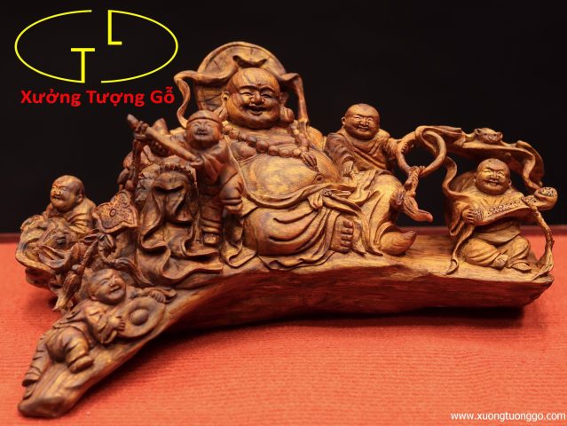 Di Lặc ngũ tiểu bao tiền gỗ sưa. Di Lặc ngũ tiểu bao tiền gỗ sưa.