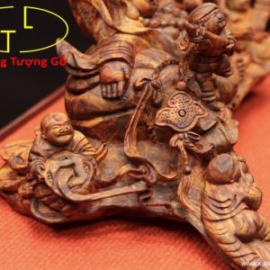 Di Lặc ngũ tiểu bao tiền gỗ sưa. Di Lặc ngũ tiểu bao tiền gỗ sưa.