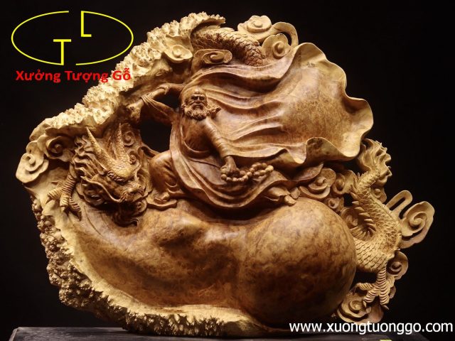 Đạt Ma hàm long gỗ nu hương. Đạt Ma hàm long gỗ nu hương.