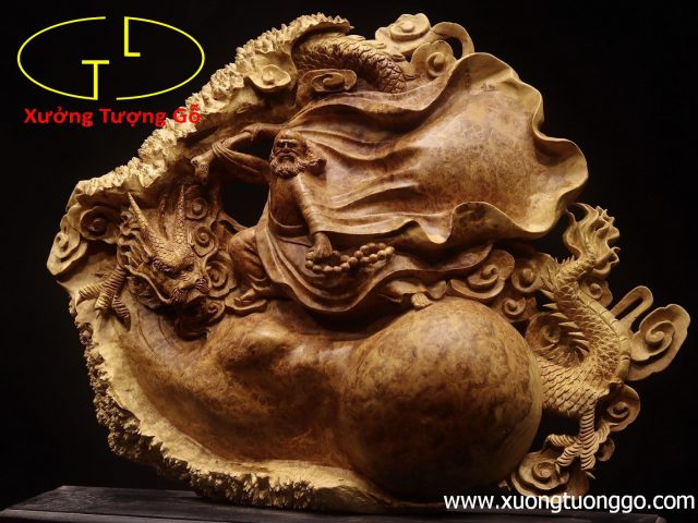 Đạt Ma hàm long gỗ nu hương. Đạt Ma hàm long gỗ nu hương.