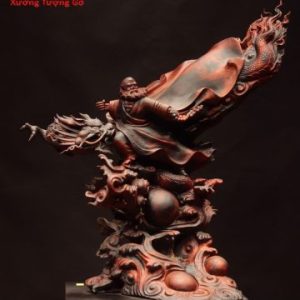Đạt ma hàng long đứng sóng gỗ trắc.
