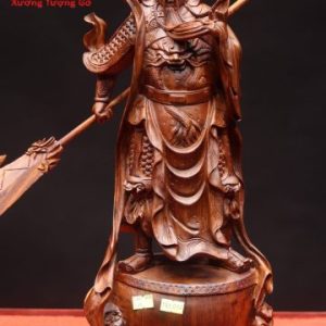 Quan Công đứng trống gỗ sưa. Quan Công đứng trống gỗ sưa.