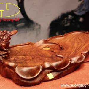 Khay trà thiềm thừ gỗ hương