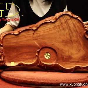 Khay trà trâu gỗ hương