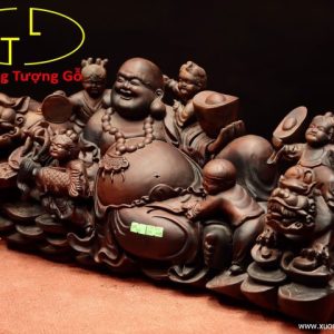 Di Lặc ngũ tiểu song nghê gỗ trắc. Di Lặc ngũ tiểu song nghê gỗ trắc.