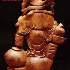 Di Lặc đứng bao tiền cá chép gỗ hương. Di Lặc đứng bao tiền cá chép gỗ hương.