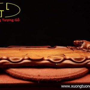Khay trà trâu gỗ hương