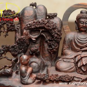 Nhất tâm bái Phật( Tượng Phật ngồi) gỗ trắc.