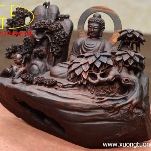 Nhất tâm bái Phật( Tượng Phật ngồi) gỗ trắc.