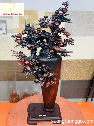 Bình hoa mai gỗ trắc Bình hoa mai gỗ trắc