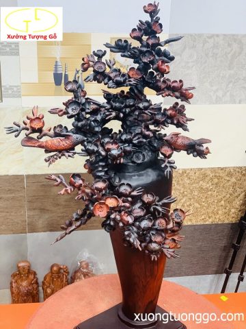 Bình hoa mai gỗ trắc Bình hoa mai gỗ trắc