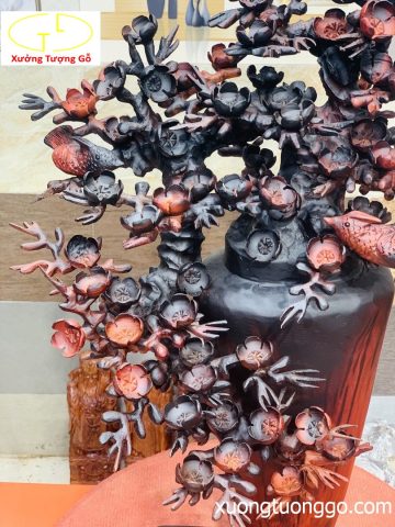 Bình hoa mai gỗ trắc Bình hoa mai gỗ trắc