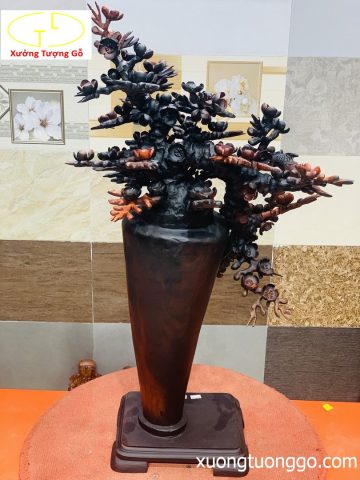 Bình hoa mai gỗ trắc Bình hoa mai gỗ trắc