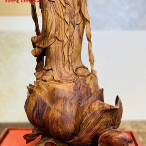 Quan Âm ngự đài sen gỗ sưa