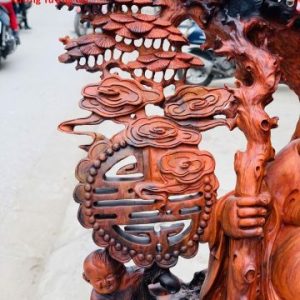 Di Lặc nhị tiểu song nghê đứng tùng gỗ trắc.