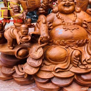 Di Lặc cửu tiểu cầm gậy như ý gỗ hương ta.