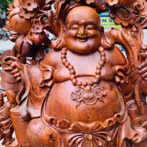 Di Lặc ngũ tiểu( ngũ phúc) vác đào đứng vàng gỗ hương Di Lặc ngũ tiểu( ngũ phúc) vác đào đứng vàng gỗ hương