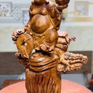 Di Lặc đứng tùng cầm vàng gỗ hương Di Lặc đứng tùng cầm vàng gỗ hương