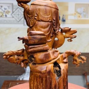 Di Lặc đứng tùng cầm vàng gỗ hương Di Lặc đứng tùng cầm vàng gỗ hương