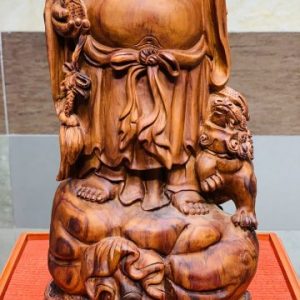 Di Lặc cầm gậy như ý gỗ sưa