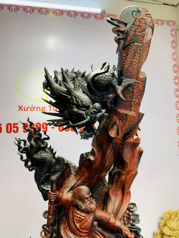 Đạt Ma ngự song long gỗ trắc Đạt Ma ngự song long gỗ trắc