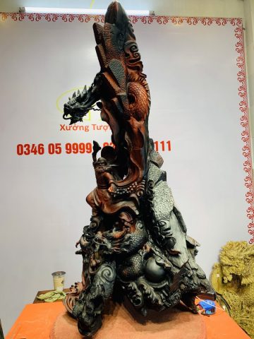 Đạt Ma ngự song long gỗ trắc Đạt Ma ngự song long gỗ trắc