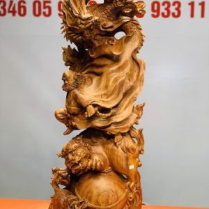 Đạt Ma cưỡi nghê rồng gỗ hương đá Đạt Ma cưỡi nghê rồng gỗ hương đá