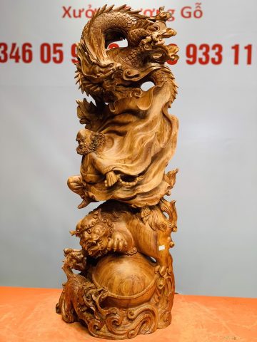 Đạt Ma cưỡi nghê rồng gỗ hương đá Đạt Ma cưỡi nghê rồng gỗ hương đá