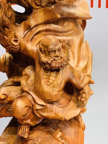 Đạt Ma cưỡi nghê rồng gỗ hương đá Đạt Ma cưỡi nghê rồng gỗ hương đá