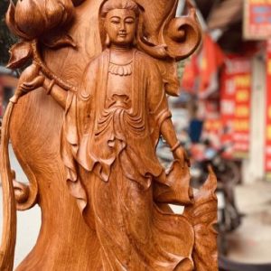 Quan Âm ban phước gỗ hương ta. Quan Âm ban phước gỗ hương ta.