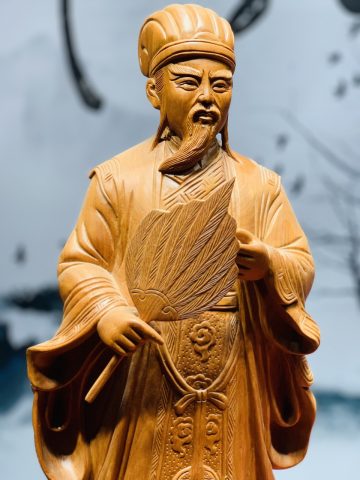 Khổng Minh cầm quạt hương đá cao 70 Khổng Minh cầm quạt hương đá cao 70