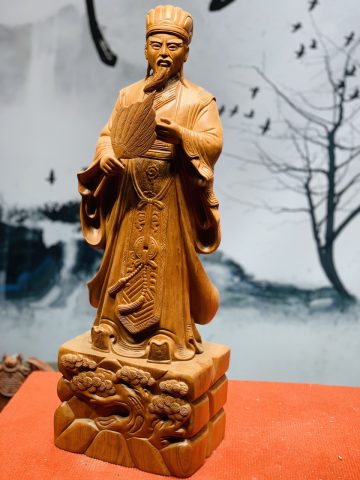 Khổng Minh cầm quạt hương đá cao 70 Khổng Minh cầm quạt hương đá cao 70