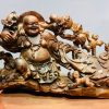 Di Lặc ngũ tiểu kéo bao gỗ cẩm