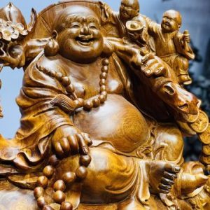 Di lặc vác đào ngồi bao nu hương.
