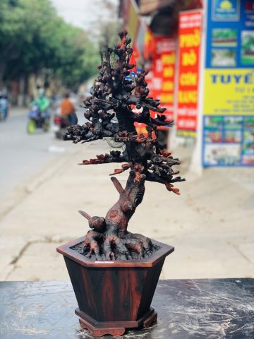 Bình hoa mai gỗ trắc. Bình hoa mai gỗ trắc.